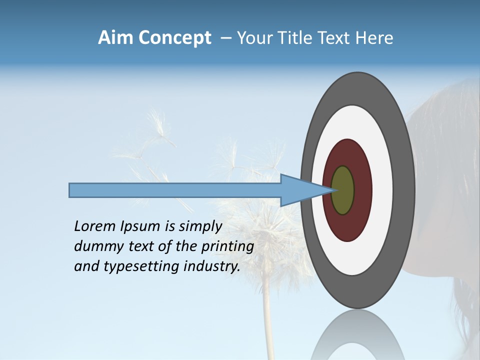 Little Girl Blows On A Seedy Pod Plant As Seeds Drift Off. PowerPoint Template