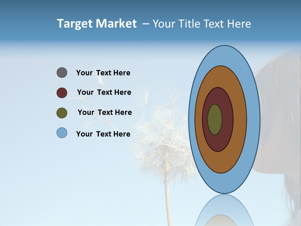 Little Girl Blows On A Seedy Pod Plant As Seeds Drift Off. PowerPoint Template