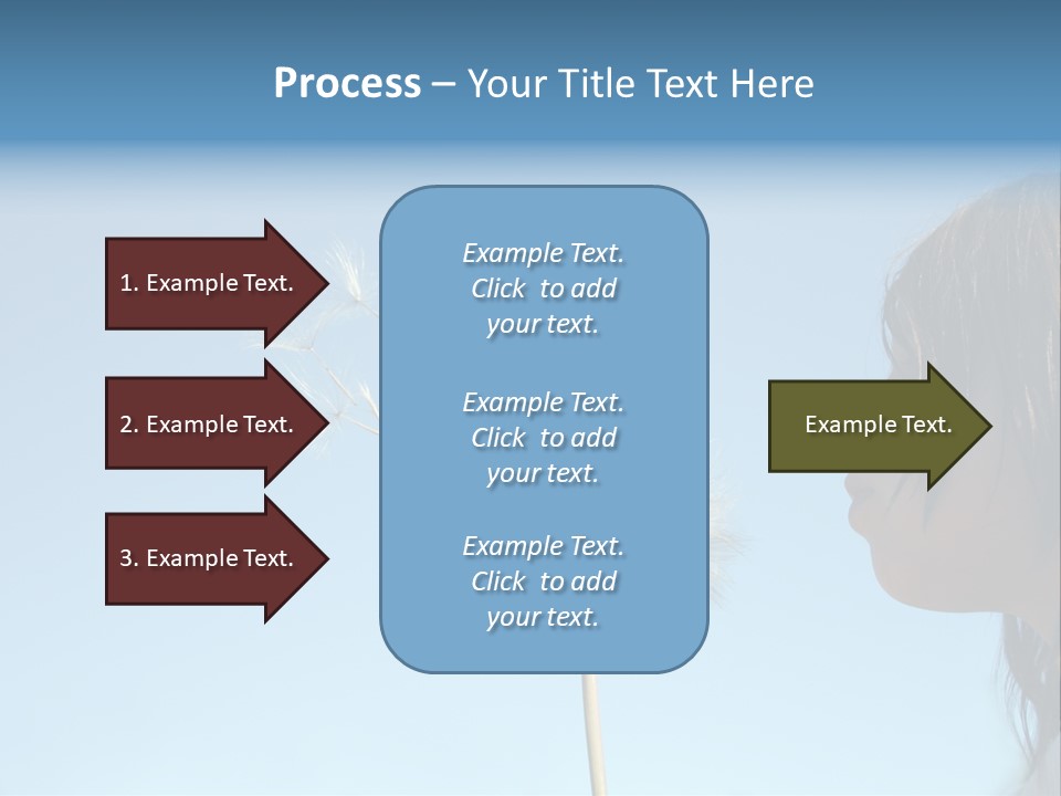 Little Girl Blows On A Seedy Pod Plant As Seeds Drift Off. PowerPoint Template