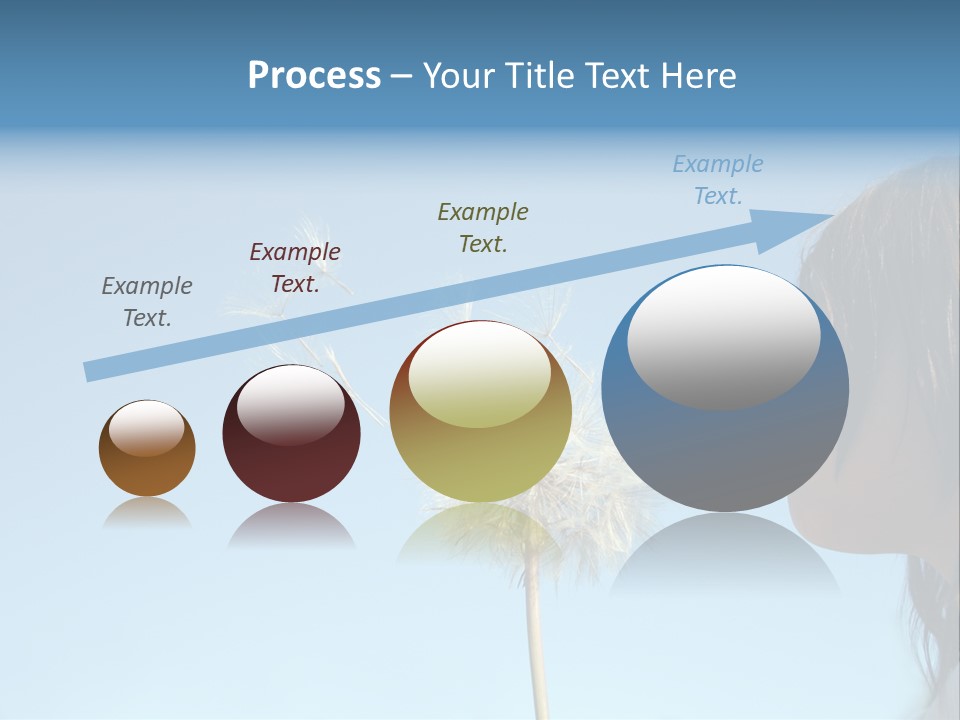 Little Girl Blows On A Seedy Pod Plant As Seeds Drift Off. PowerPoint Template