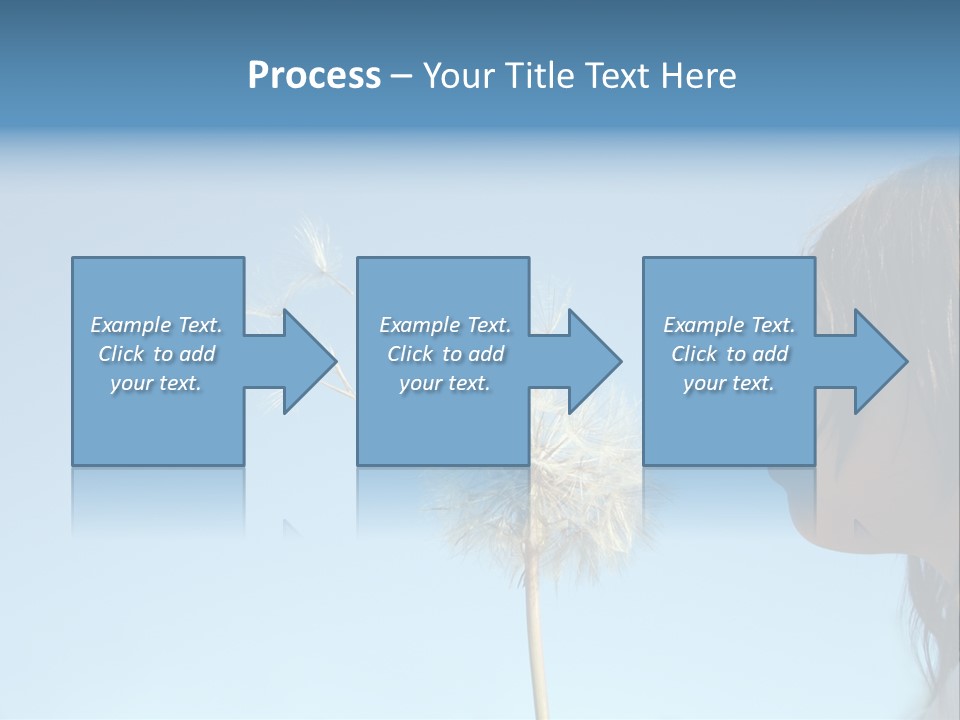 Little Girl Blows On A Seedy Pod Plant As Seeds Drift Off. PowerPoint Template