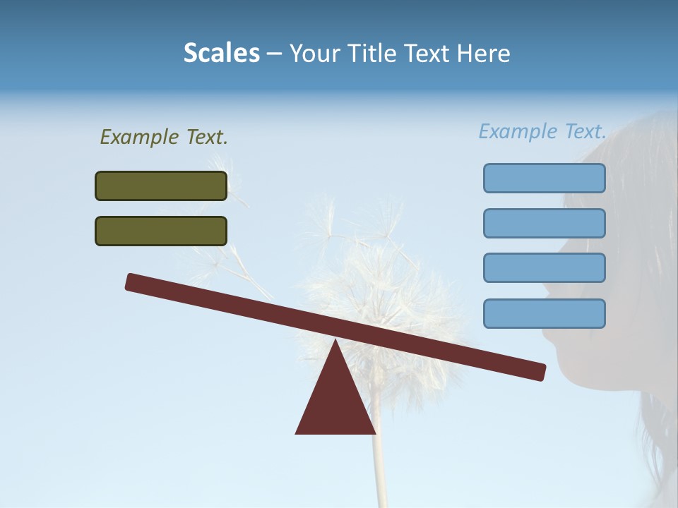 Little Girl Blows On A Seedy Pod Plant As Seeds Drift Off. PowerPoint Template