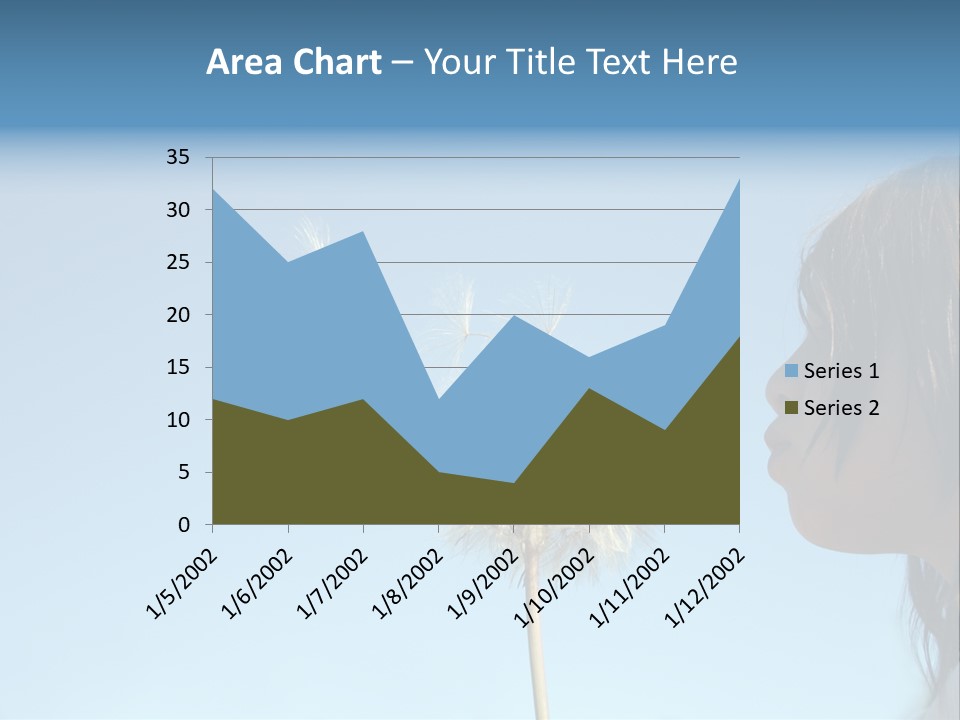 Little Girl Blows On A Seedy Pod Plant As Seeds Drift Off. PowerPoint Template