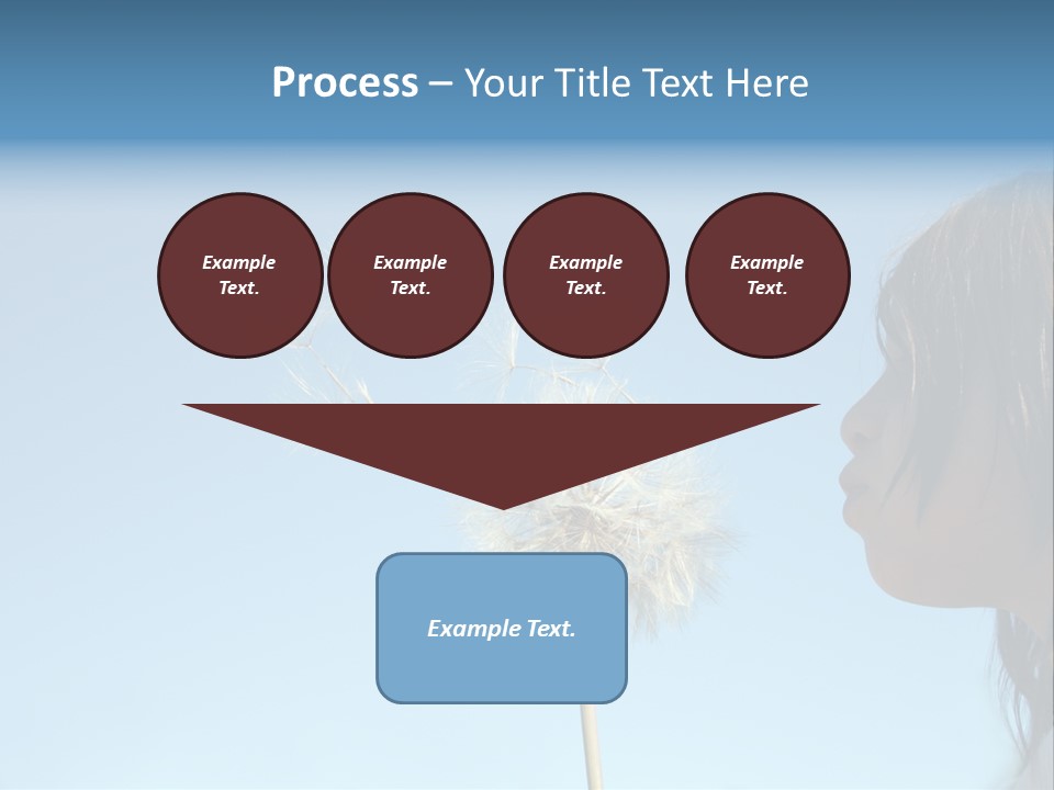 Little Girl Blows On A Seedy Pod Plant As Seeds Drift Off. PowerPoint Template