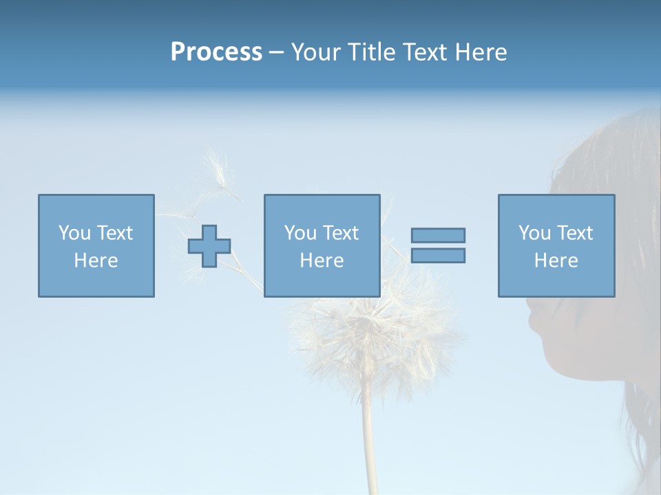 Little Girl Blows On A Seedy Pod Plant As Seeds Drift Off. PowerPoint Template