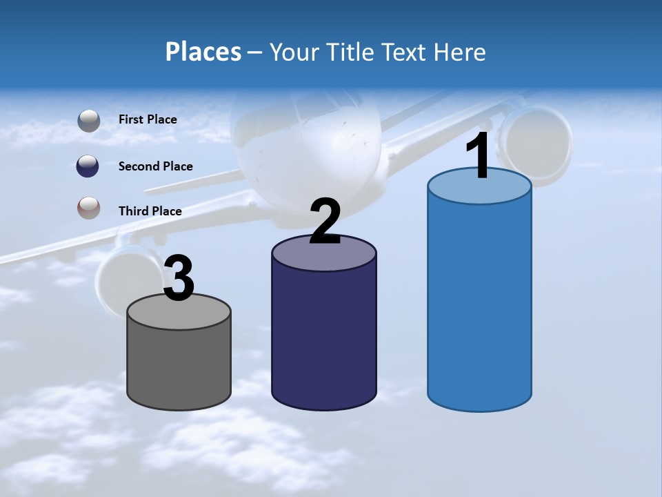 Airplane Above The Clouds, PowerPoint Template