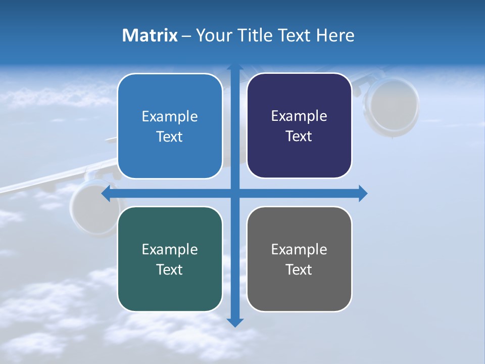 Airplane Above The Clouds, PowerPoint Template