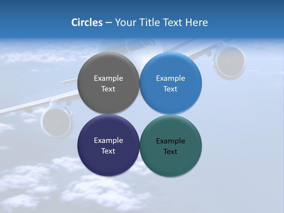 Airplane Above The Clouds, PowerPoint Template