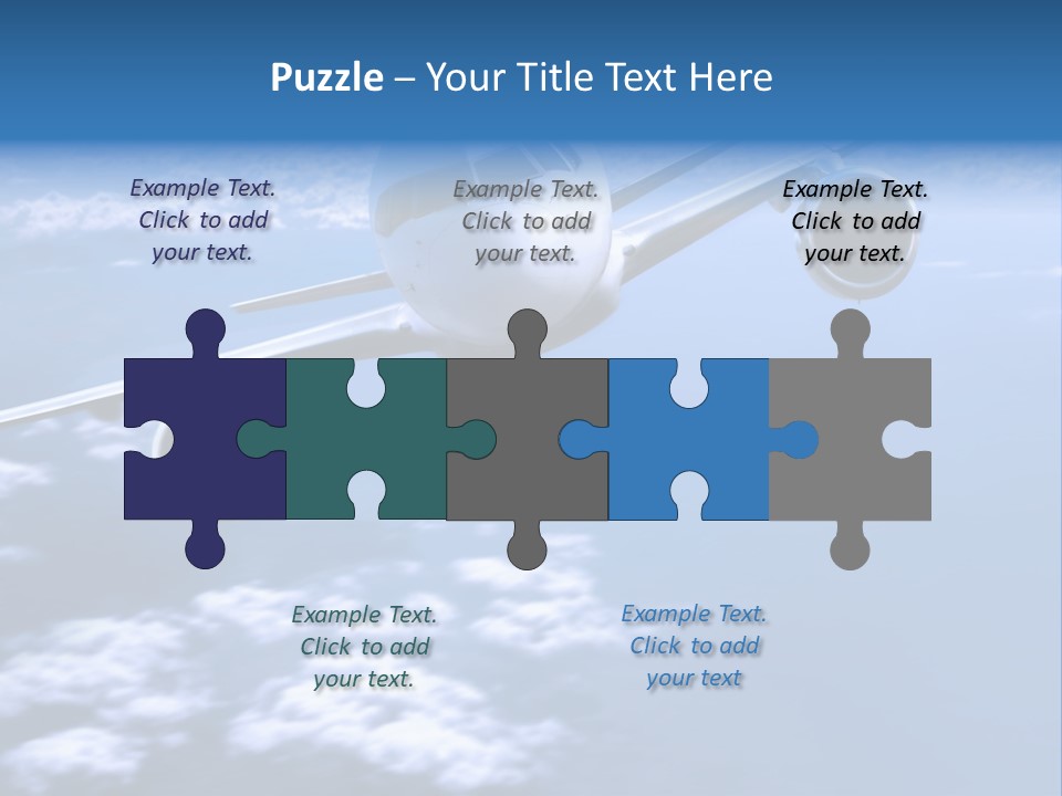 Airplane Above The Clouds, PowerPoint Template