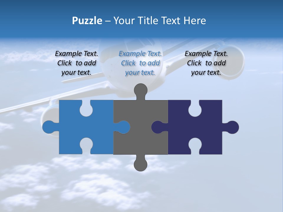 Airplane Above The Clouds, PowerPoint Template