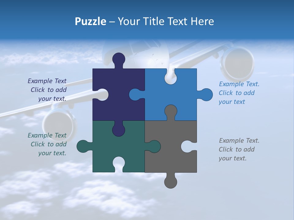 Airplane Above The Clouds, PowerPoint Template