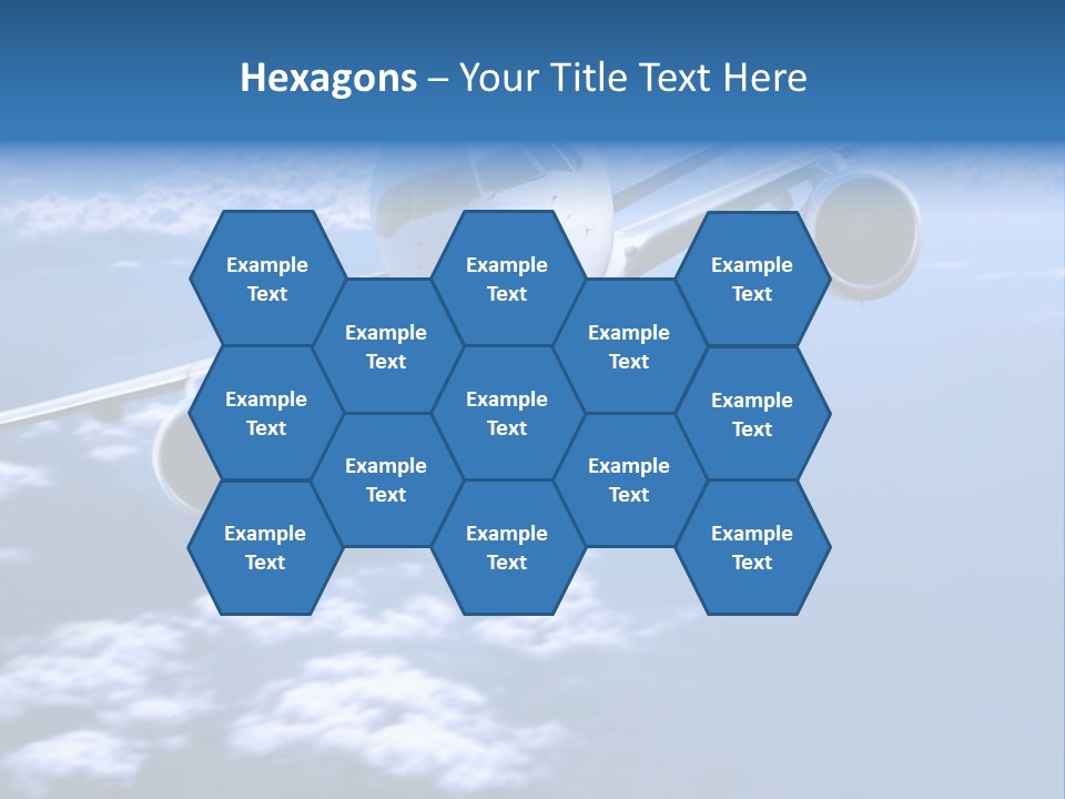 Airplane Above The Clouds, PowerPoint Template