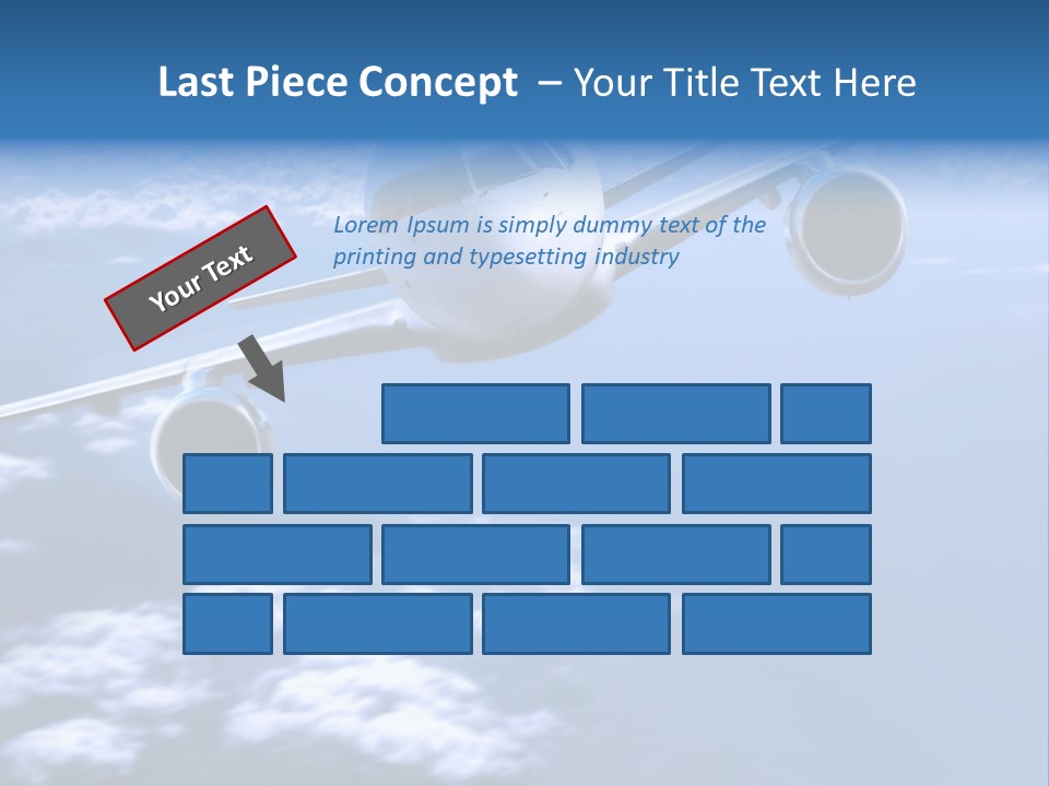 Airplane Above The Clouds, PowerPoint Template