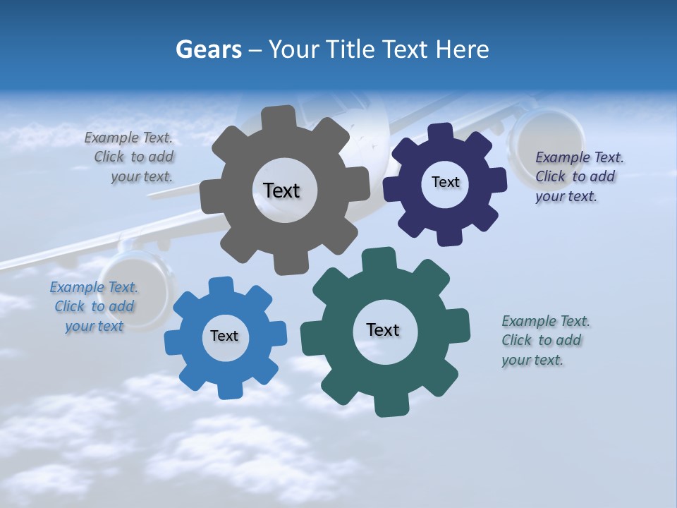Airplane Above The Clouds, PowerPoint Template