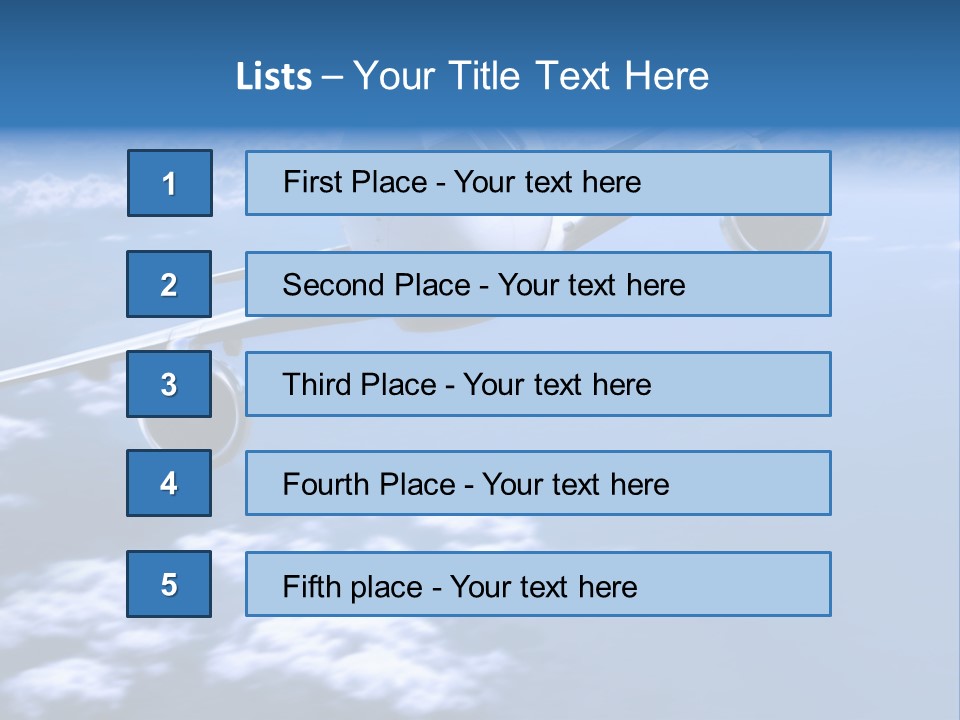 Airplane Above The Clouds, PowerPoint Template