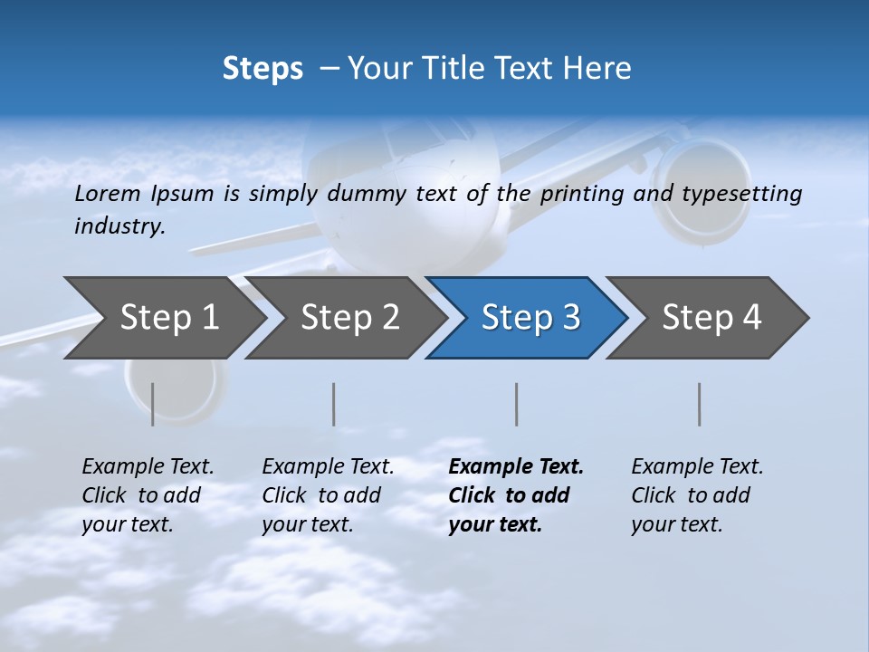 Airplane Above The Clouds, PowerPoint Template