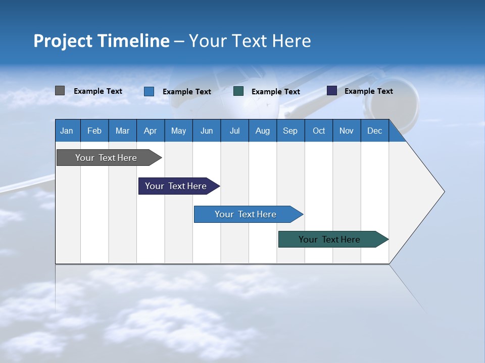 Airplane Above The Clouds, PowerPoint Template
