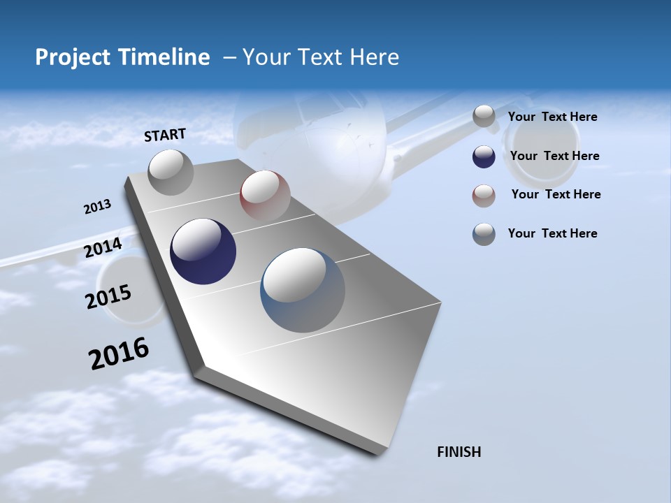 Airplane Above The Clouds, PowerPoint Template