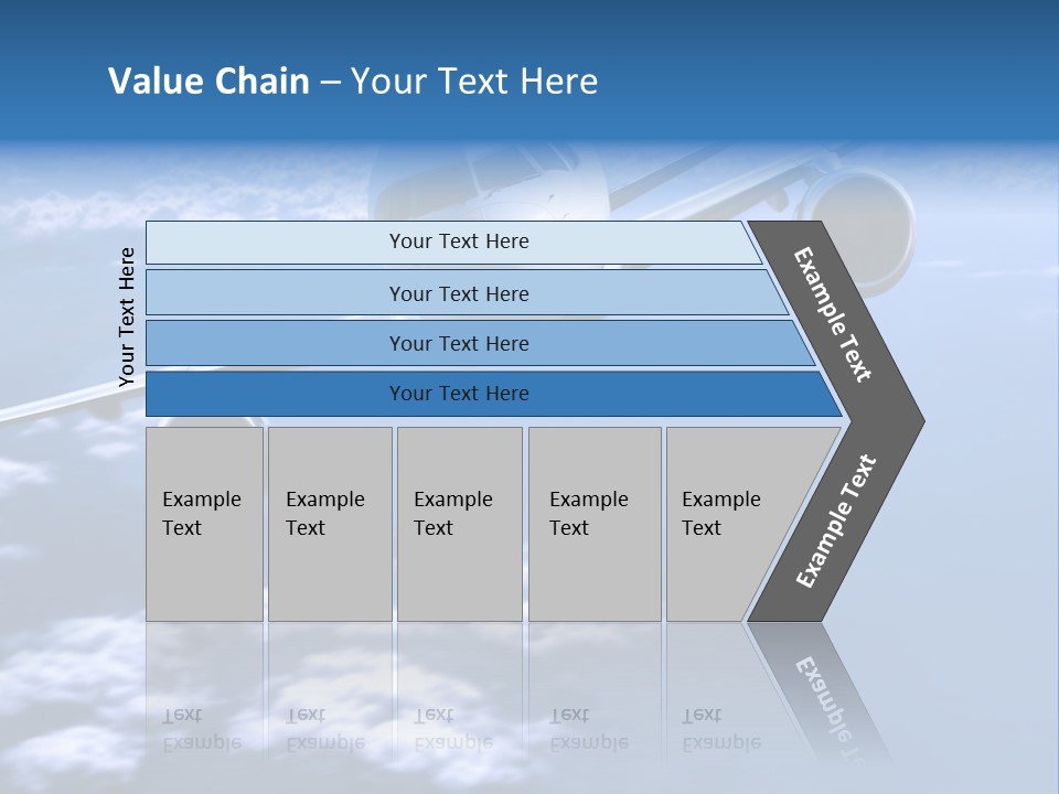 Airplane Above The Clouds, PowerPoint Template
