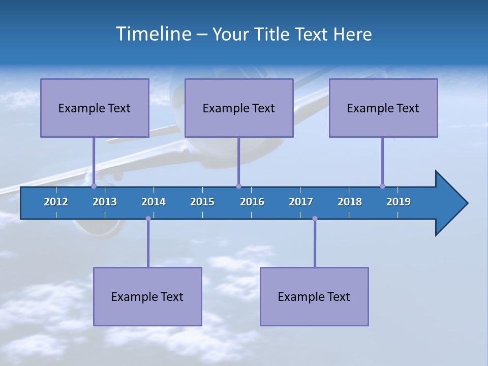 Airplane Above The Clouds, PowerPoint Template