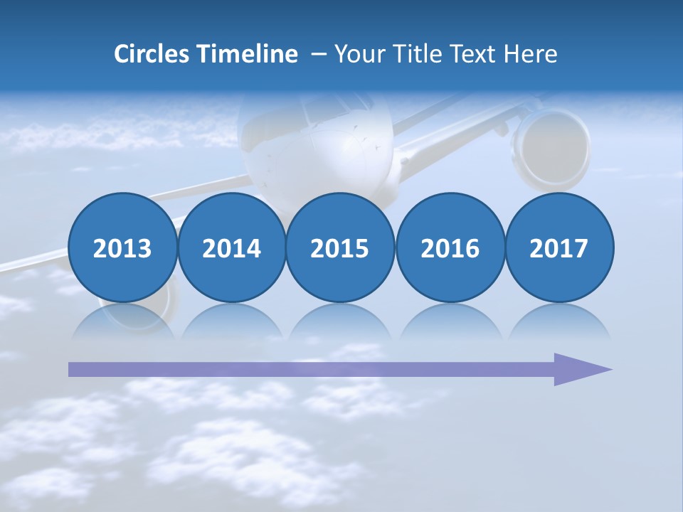 Airplane Above The Clouds, PowerPoint Template