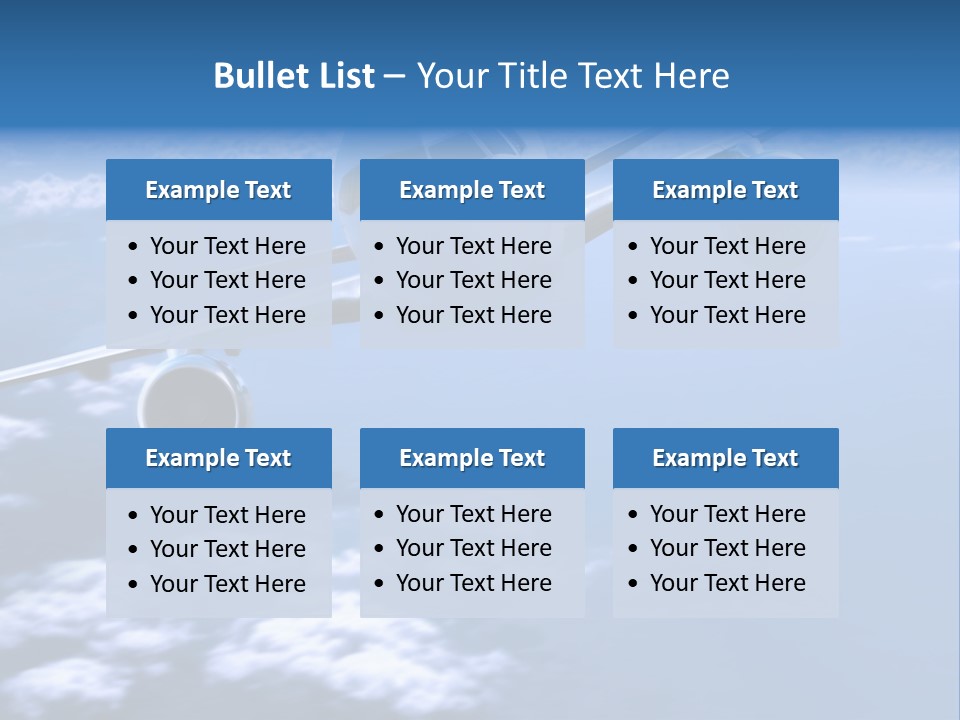Airplane Above The Clouds, PowerPoint Template
