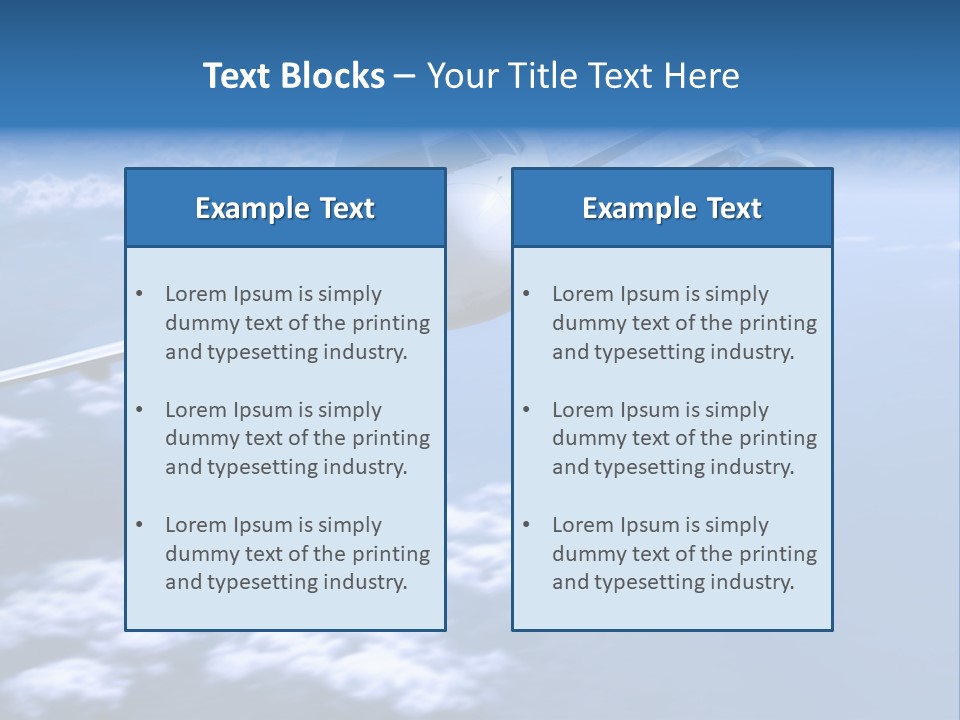 Airplane Above The Clouds, PowerPoint Template