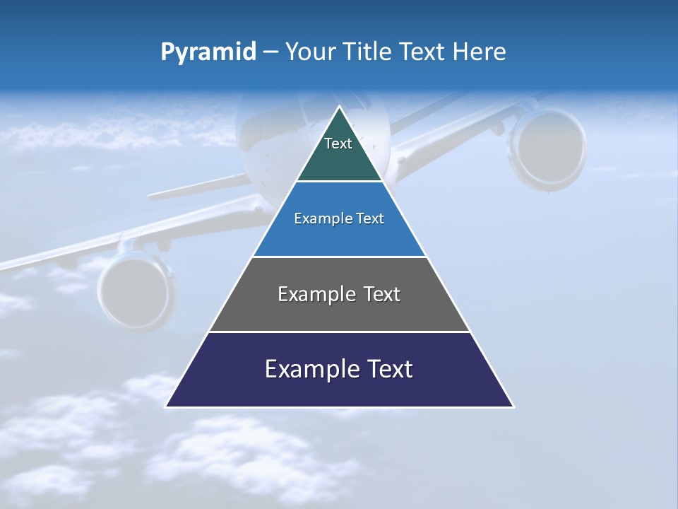 Airplane Above The Clouds, PowerPoint Template