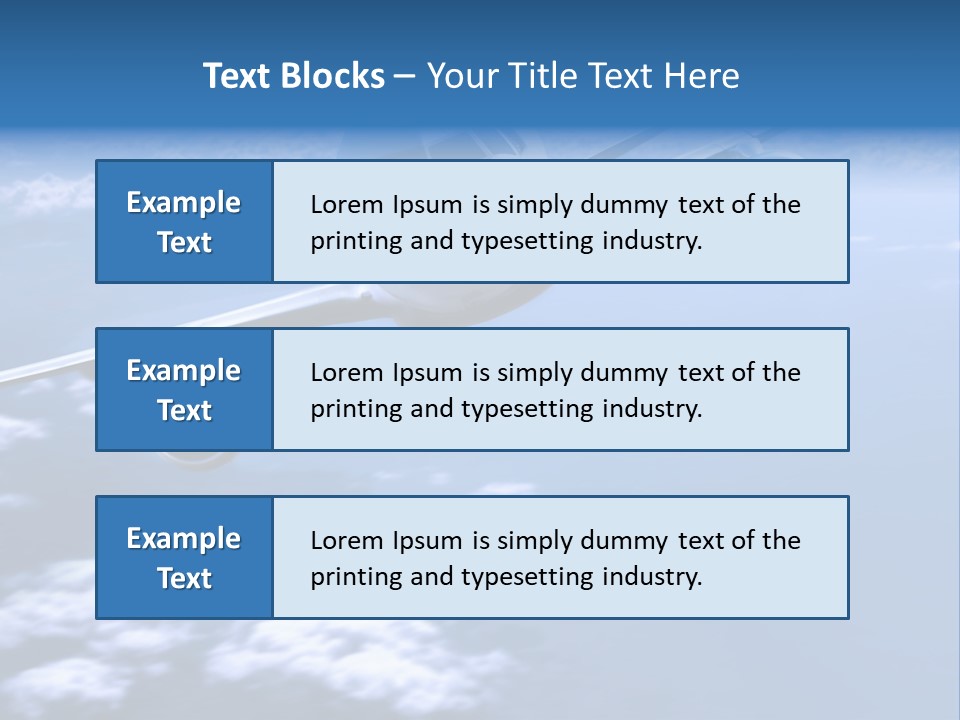 Airplane Above The Clouds, PowerPoint Template