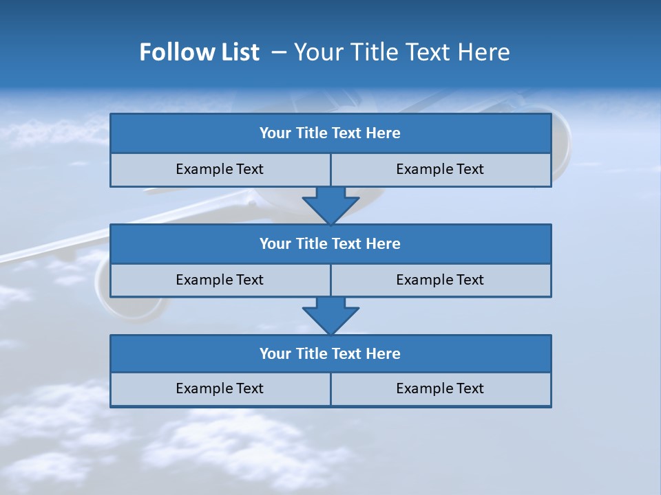 Airplane Above The Clouds, PowerPoint Template