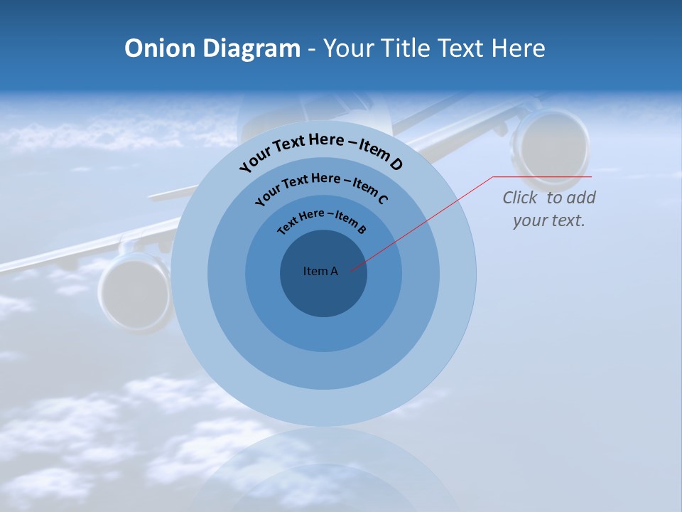 Airplane Above The Clouds, PowerPoint Template
