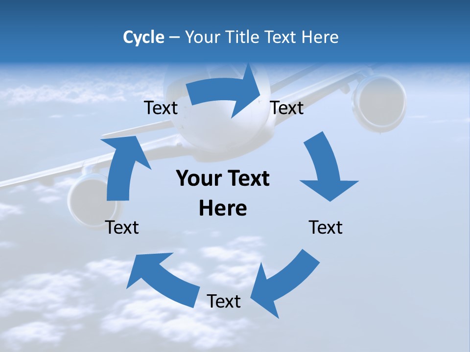 Airplane Above The Clouds, PowerPoint Template