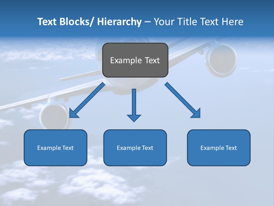 Airplane Above The Clouds, PowerPoint Template