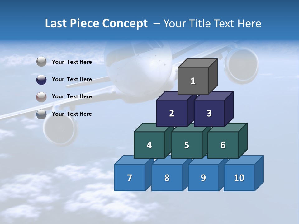 Airplane Above The Clouds, PowerPoint Template