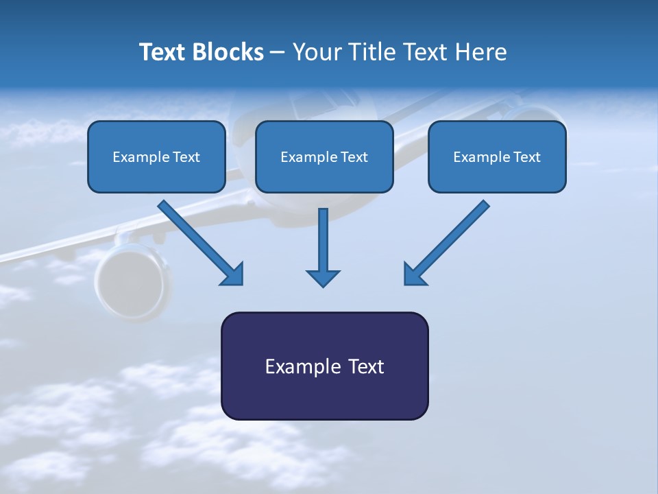 Airplane Above The Clouds, PowerPoint Template