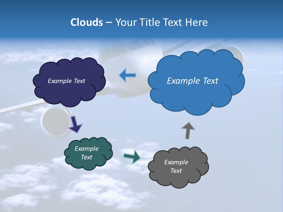 Airplane Above The Clouds, PowerPoint Template