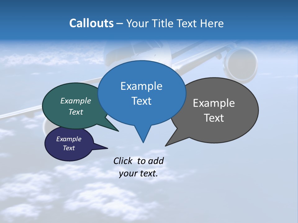 Airplane Above The Clouds, PowerPoint Template