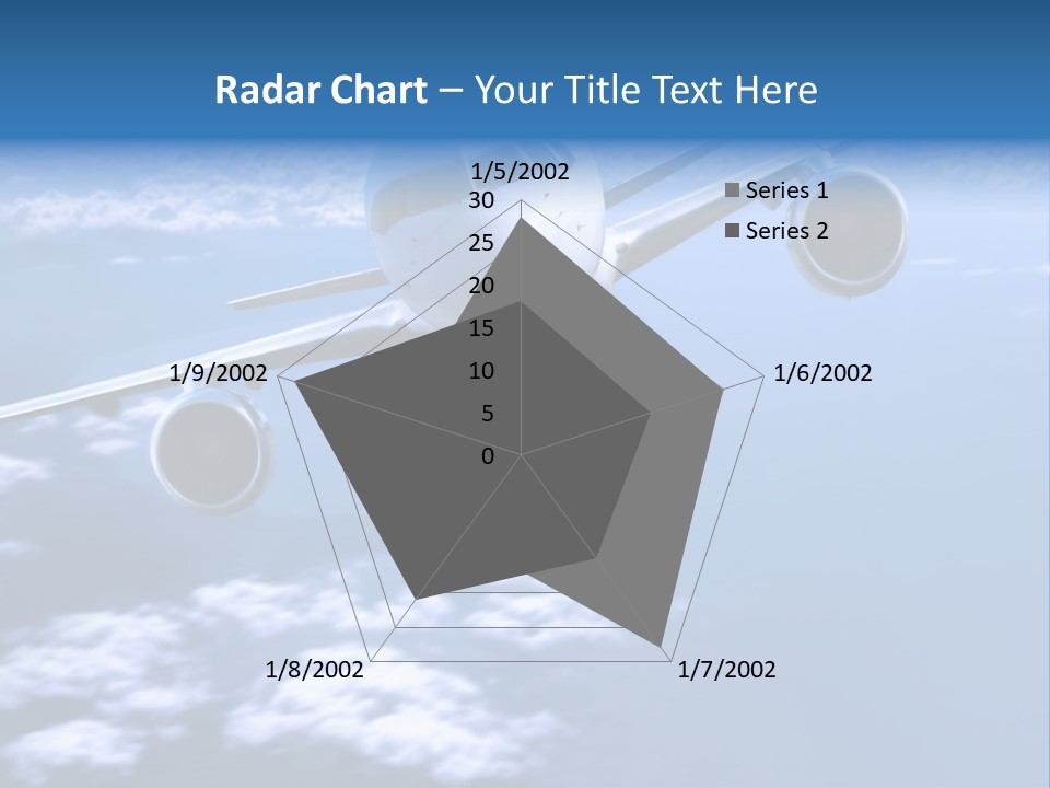 Airplane Above The Clouds, PowerPoint Template