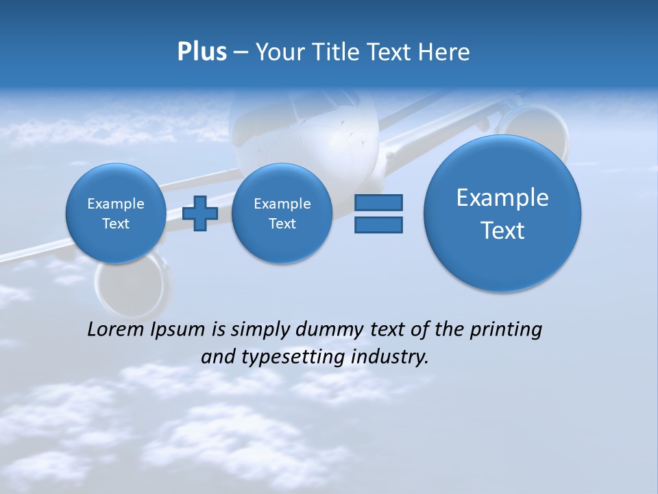 Airplane Above The Clouds, PowerPoint Template
