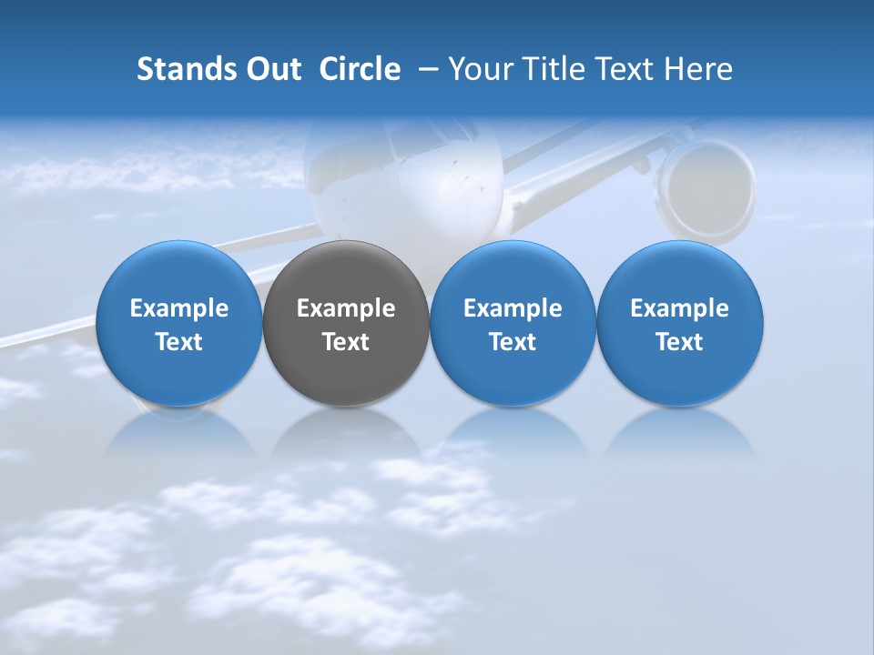 Airplane Above The Clouds, PowerPoint Template