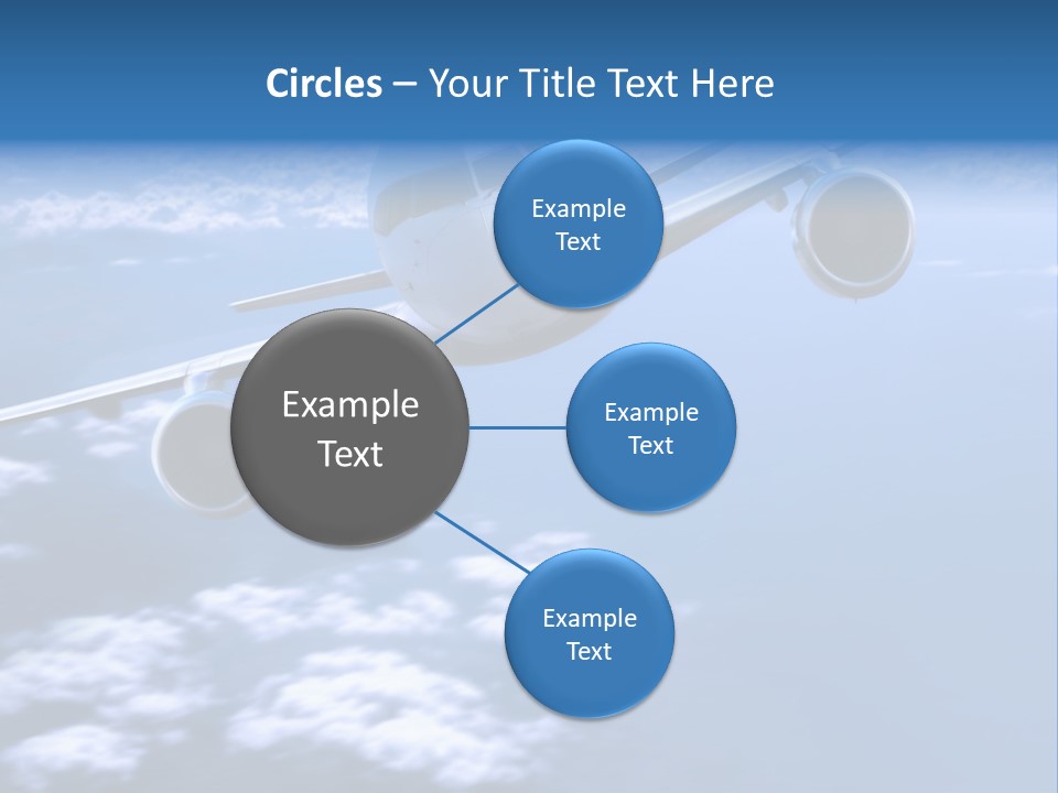Airplane Above The Clouds, PowerPoint Template