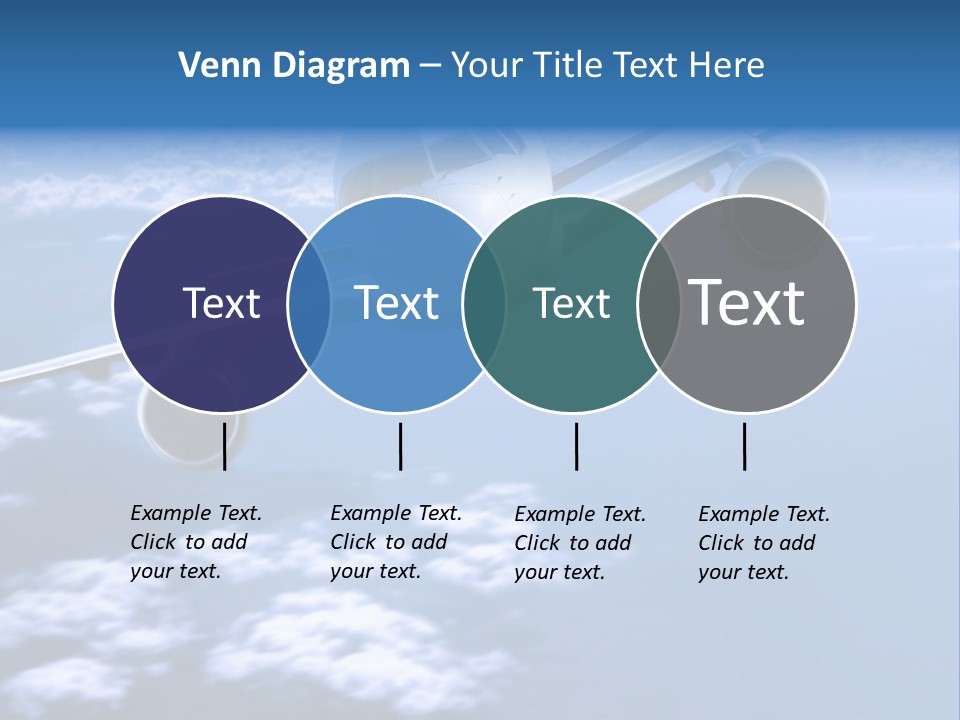 Airplane Above The Clouds, PowerPoint Template