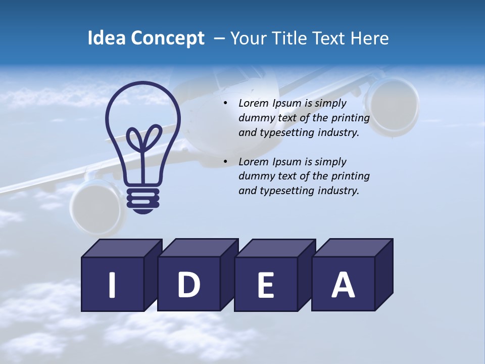 Airplane Above The Clouds, PowerPoint Template