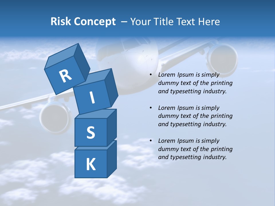 Airplane Above The Clouds, PowerPoint Template