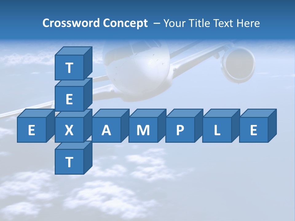 Airplane Above The Clouds, PowerPoint Template