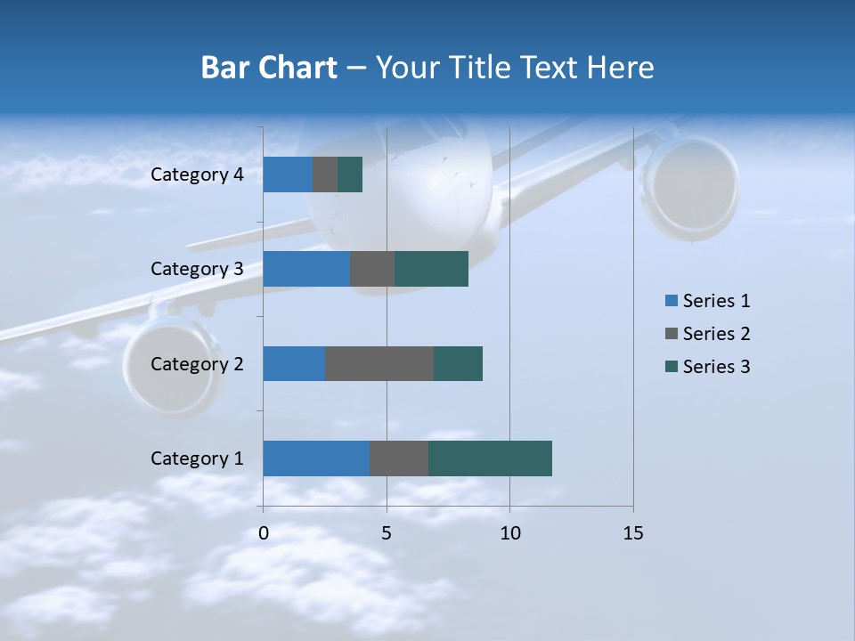 Airplane Above The Clouds, PowerPoint Template