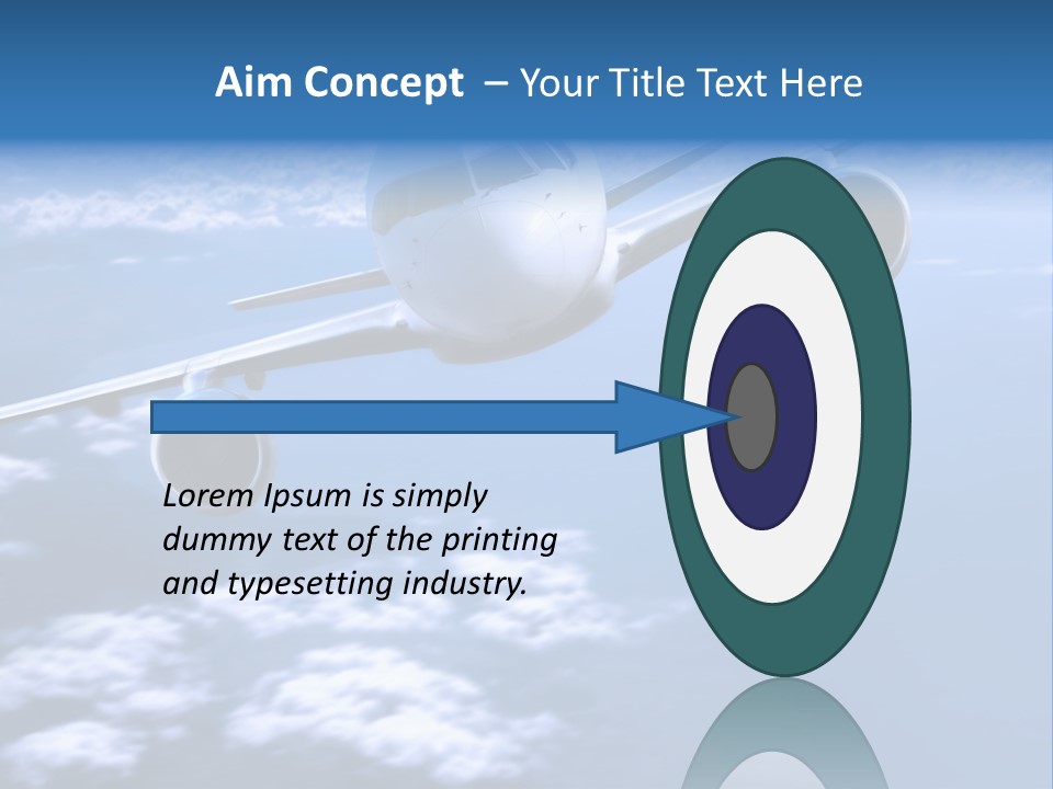 Airplane Above The Clouds, PowerPoint Template