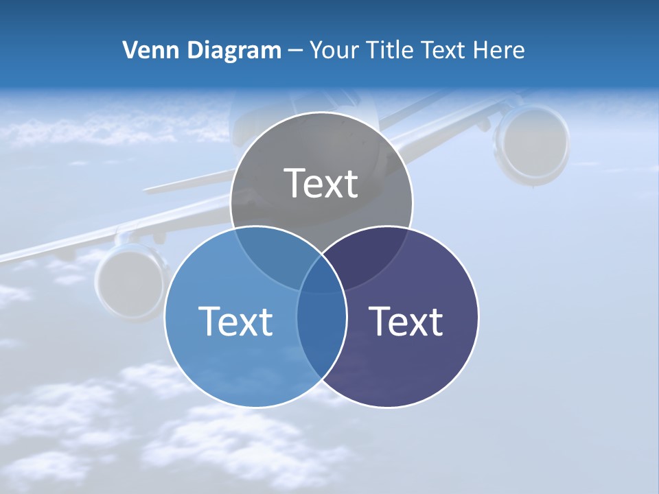 Airplane Above The Clouds, PowerPoint Template