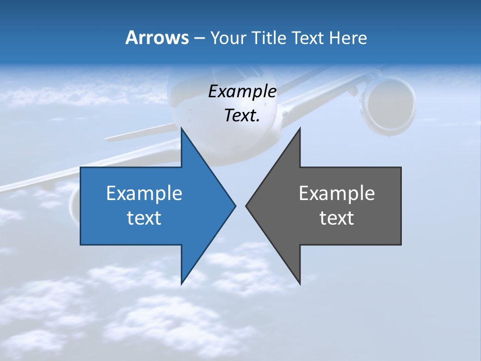 Airplane Above The Clouds, PowerPoint Template