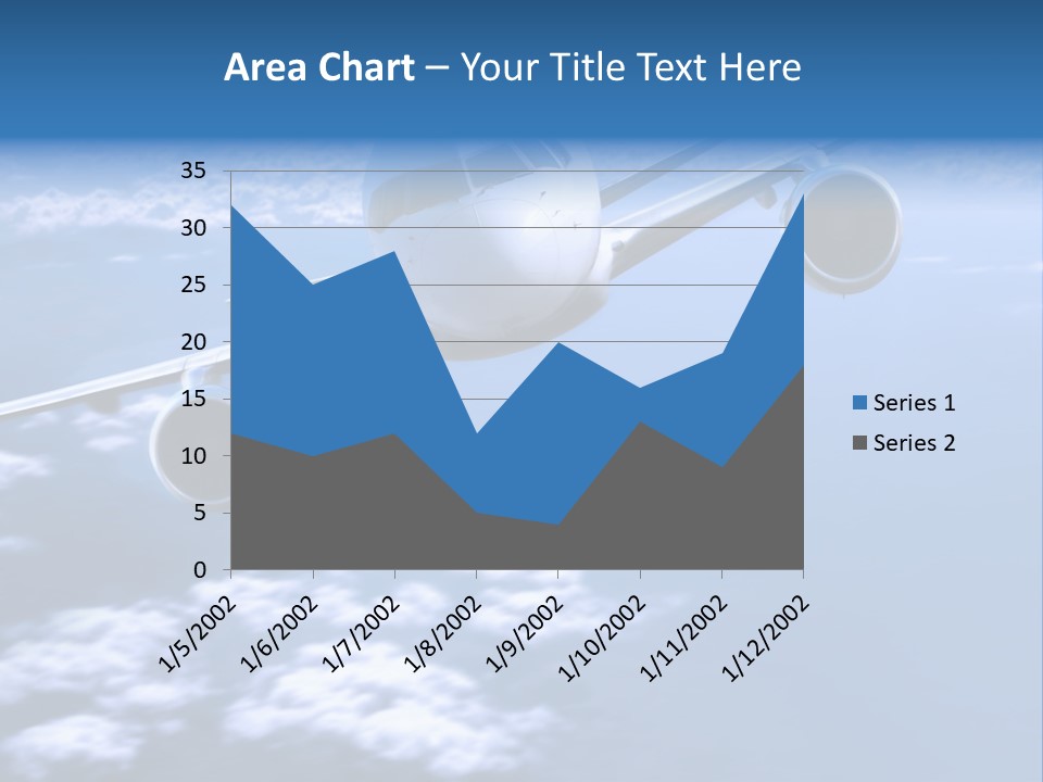 Airplane Above The Clouds, PowerPoint Template